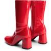 image:imageDREAM PAIRS Womens Mid Calf Gogo Boots Low Block Heel Square Toe Ankle Boot with Zipper for Party Cosplay DanceRed