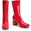 image:imageDREAM PAIRS Womens Mid Calf Gogo Boots Low Block Heel Square Toe Ankle Boot with Zipper for Party Cosplay DanceRed