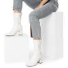 image:imageDREAM PAIRS Womens Mid Calf Gogo Boots Low Block Heel Square Toe Ankle Boot with Zipper for Party Cosplay DanceWhitepat1