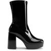 image:imageDREAM PAIRS Womens Mid Calf Gogo Boots Platform High Chunky Block Heel Square Toe Ankle BootsBlackpat