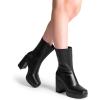 image:imageDREAM PAIRS Womens Mid Calf Gogo Boots Platform High Chunky Block Heel Square Toe Ankle BootsBlackpu