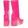 image:imageDREAM PAIRS Womens Mid Calf Gogo Boots Platform High Chunky Block Heel Square Toe Ankle BootsHot Pinkpat