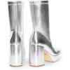 image:imageDREAM PAIRS Womens Mid Calf Gogo Boots Platform High Chunky Block Heel Square Toe Ankle BootsMetallic Silver