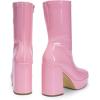image:imageDREAM PAIRS Womens Mid Calf Gogo Boots Platform High Chunky Block Heel Square Toe Ankle BootsPink