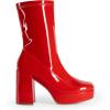 image:imageDREAM PAIRS Womens Mid Calf Gogo Boots Platform High Chunky Block Heel Square Toe Ankle BootsRedpat