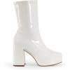 image:imageDREAM PAIRS Womens Mid Calf Gogo Boots Platform High Chunky Block Heel Square Toe Ankle BootsWhitepat