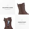 image:imageDREAM PAIRS Womens Mission Drivers BootsBurgundy