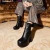 image:imageDREAM PAIRS Womens Platform Gogo Ankle Boots High Chunky Block Heel Square Toe Booties ShoesBlack