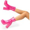 image:imageDREAM PAIRS Womens Platform Gogo Ankle Boots High Chunky Block Heel Square Toe Booties ShoesHot Pinkpat