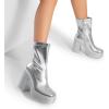 image:imageDREAM PAIRS Womens Platform Gogo Ankle Boots High Chunky Block Heel Square Toe Booties ShoesSilver