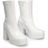 image:imageDREAM PAIRS Womens Platform Gogo Ankle Boots High Chunky Block Heel Square Toe Booties ShoesWhitepat
