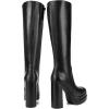image:imageDREAM PAIRS Womens Platform Heeled Knee High Boots Long Chunky Tall Gogo Boots for FallBlack