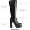 image:imageDREAM PAIRS Womens Platform Heeled Knee High Boots Long Chunky Tall Gogo Boots for FallBlack