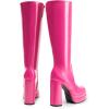 image:imageDREAM PAIRS Womens Platform Heeled Knee High Boots Long Chunky Tall Gogo Boots for FallHot Pinkpat