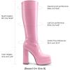 image:imageDREAM PAIRS Womens Platform Heeled Knee High Boots Long Chunky Tall Gogo Boots for FallPink