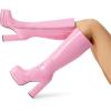 image:imageDREAM PAIRS Womens Platform Heeled Knee High Boots Long Chunky Tall Gogo Boots for FallPink