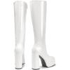 image:imageDREAM PAIRS Womens Platform Heeled Knee High Boots Long Chunky Tall Gogo Boots for FallWhitepat