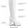 image:imageDREAM PAIRS Womens Platform Heeled Knee High Boots Long Chunky Tall Gogo Boots for FallWhitepat