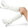 image:imageDREAM PAIRS Womens Platform Heeled Knee High Boots Long Chunky Tall Gogo Boots for FallWhitepat