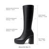 image:imageDREAM PAIRS Womens Platform Knee High Boots Chunky Block Heel Side Zipper Cute Gogo BootsBlackpu