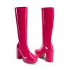 image:imageDREAM PAIRS Womens Platform Knee High Boots Chunky Block Heel Side Zipper Cute Gogo BootsHot Pink