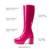 image:imageDREAM PAIRS Womens Platform Knee High Boots Chunky Block Heel Side Zipper Cute Gogo BootsHot Pink