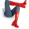 image:imageDREAM PAIRS Womens Platform Knee High Boots Chunky Block Heel Side Zipper Cute Gogo BootsRedpat