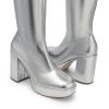 image:imageDREAM PAIRS Womens Platform Knee High Boots Chunky Block Heel Side Zipper Cute Gogo BootsSilverpu