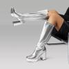 image:imageDREAM PAIRS Womens Platform Knee High Boots Chunky Block Heel Side Zipper Cute Gogo BootsSilverpu