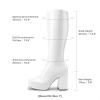 image:imageDREAM PAIRS Womens Platform Knee High Boots Chunky Block Heel Side Zipper Cute Gogo BootsWhitepat
