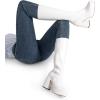 image:imageDREAM PAIRS Womens Platform Knee High Boots Chunky Block Heel Side Zipper Cute Gogo BootsWhitepat
