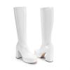 image:imageDREAM PAIRS Womens Platform Knee High Boots Chunky Block Heel Side Zipper Cute Gogo BootsWhitepat