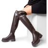 image:imageDREAM PAIRS Womens Platform Over The Knee Boots Lug Sole Round Toe Thigh High Long Chunky Block Heels Fall BootsBrownpu