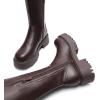 image:imageDREAM PAIRS Womens Platform Over The Knee Boots Lug Sole Round Toe Thigh High Long Chunky Block Heels Fall BootsBrownpu