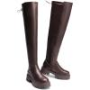 image:imageDREAM PAIRS Womens Platform Over The Knee Boots Lug Sole Round Toe Thigh High Long Chunky Block Heels Fall BootsBrownpu