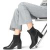 image:imageDREAM PAIRS Womens Retro Elastic Chelsea Ankle Boots Fashion Low Chunky Block Heel Pointed Toe Fall Heeled Booties ShoesBlackpu