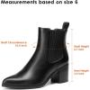image:imageDREAM PAIRS Womens Retro Elastic Chelsea Ankle Boots Fashion Low Chunky Block Heel Pointed Toe Fall Heeled Booties ShoesBlackpu