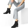 image:imageDREAM PAIRS Womens Retro Elastic Chelsea Ankle Boots Fashion Low Chunky Block Heel Pointed Toe Fall Heeled Booties ShoesBlacksuede