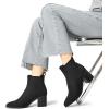 image:imageDREAM PAIRS Womens Retro Elastic Chelsea Ankle Boots Fashion Low Chunky Block Heel Pointed Toe Fall Heeled Booties ShoesBlacksuede