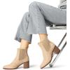 image:imageDREAM PAIRS Womens Retro Elastic Chelsea Ankle Boots Fashion Low Chunky Block Heel Pointed Toe Fall Heeled Booties ShoesNudesuede