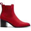 image:imageDREAM PAIRS Womens Retro Elastic Chelsea Ankle Boots Fashion Low Chunky Block Heel Pointed Toe Fall Heeled Booties ShoesRedsuede