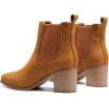 image:imageDREAM PAIRS Womens Retro Elastic Chelsea Ankle Boots Fashion Low Chunky Block Heel Pointed Toe Fall Heeled Booties ShoesTansuede