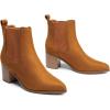 image:imageDREAM PAIRS Womens Retro Elastic Chelsea Ankle Boots Fashion Low Chunky Block Heel Pointed Toe Fall Heeled Booties ShoesTansuede