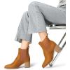 image:imageDREAM PAIRS Womens Retro Elastic Chelsea Ankle Boots Fashion Low Chunky Block Heel Pointed Toe Fall Heeled Booties ShoesTansuede