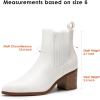 image:imageDREAM PAIRS Womens Retro Elastic Chelsea Ankle Boots Fashion Low Chunky Block Heel Pointed Toe Fall Heeled Booties ShoesWhitepu