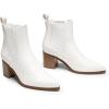 image:imageDREAM PAIRS Womens Retro Elastic Chelsea Ankle Boots Fashion Low Chunky Block Heel Pointed Toe Fall Heeled Booties ShoesWhitepu