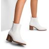 image:imageDREAM PAIRS Womens Retro Elastic Chelsea Ankle Boots Fashion Low Chunky Block Heel Pointed Toe Fall Heeled Booties ShoesWhitepu