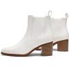 image:imageDREAM PAIRS Womens Retro Elastic Chelsea Ankle Boots Fashion Low Chunky Block Heel Pointed Toe Fall Heeled Booties ShoesWhitepu
