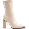 image:imageDREAM PAIRS Womens Square Toe Gogo Boots Elastic Ankle Boots High Chunky Block Heel Mid Calf BootsBeige WhitePu