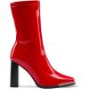 image:imageDREAM PAIRS Womens Square Toe Gogo Boots Elastic Ankle Boots High Chunky Block Heel Mid Calf BootsRedPu